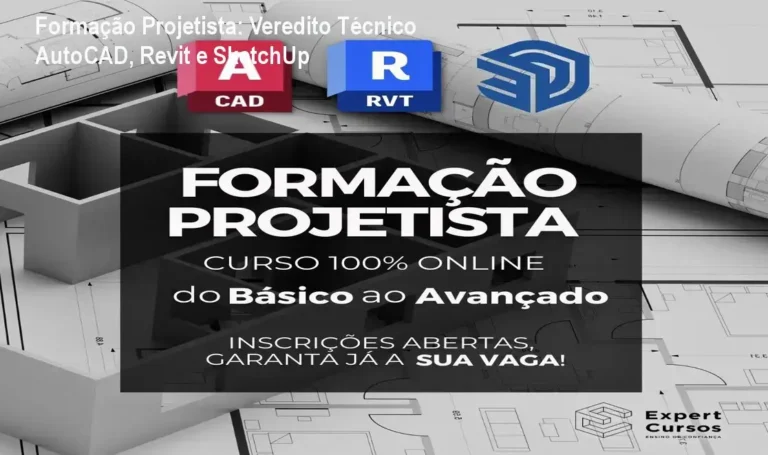 Formação Projetista: Veredito Técnico AutoCAD, Revit e SketchUp 1 Curso de Memorização PDF Interface dos softwares AutoCAD, Revit e SketchUp integrados no fluxo de trabalho da Formação Projetista