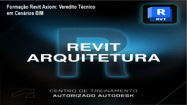 Interface do software Revit demonstrando simulação de cenários e coordenação BIM da Formação Axiom