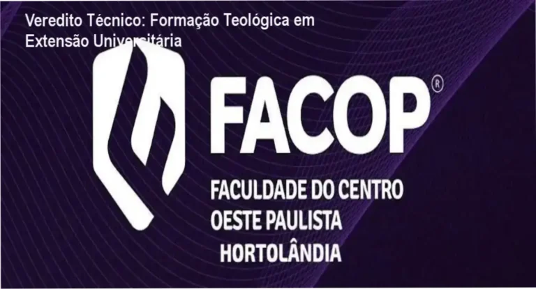 Certificado e plataforma de estudos da Formação Teológica em Extensão Universitária FACOP
