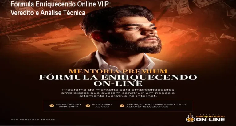 Análise técnica detalhada do curso Fórmula Enriquecendo Online VIIP com simulação de cenários de vendas