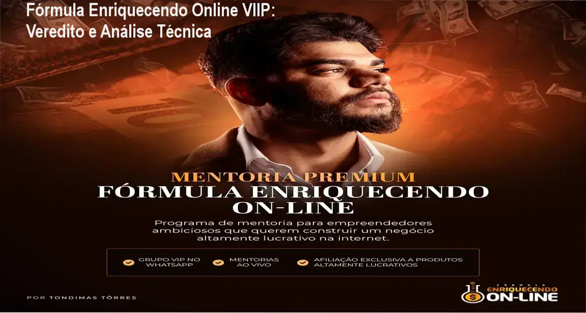 Análise técnica detalhada do curso Fórmula Enriquecendo Online VIIP com simulação de cenários de vendas