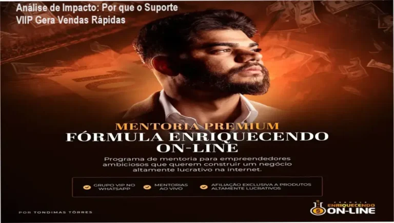 Interface do curso Fórmula Enriquecendo Online VIIP com foco em conversão de vendas
