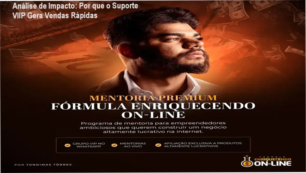 Interface do curso Fórmula Enriquecendo Online VIIP com foco em conversão de vendas