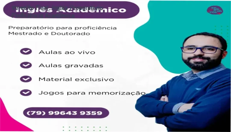Material de estudo do curso Inglês Preparatório focado em proficiência para Mestrado e Doutorado