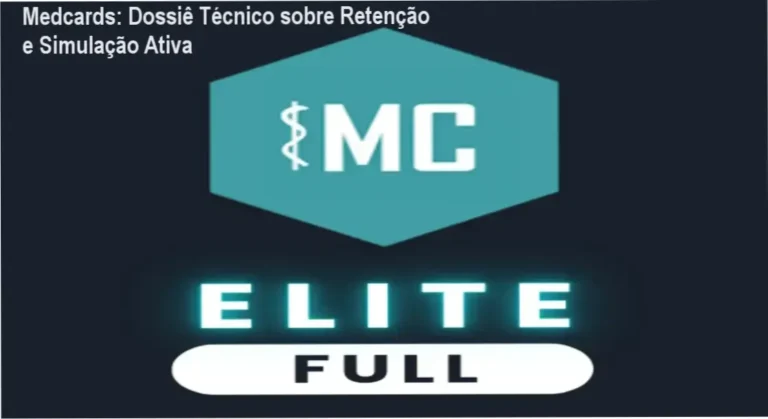 Medcards: Dossiê Técnico sobre Retenção e Simulação Ativa 4 Curso de Memorização PDF Interface do Medcards demonstrando flashcards de simulação de cenários clínicos para medicina.