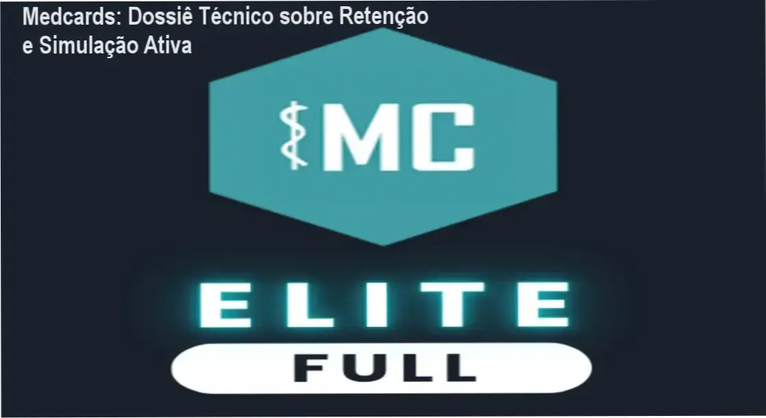 Medcards: Dossiê Técnico sobre Retenção e Simulação Ativa 1 Curso de Memorização PDF Interface do Medcards demonstrando flashcards de simulação de cenários clínicos para medicina.