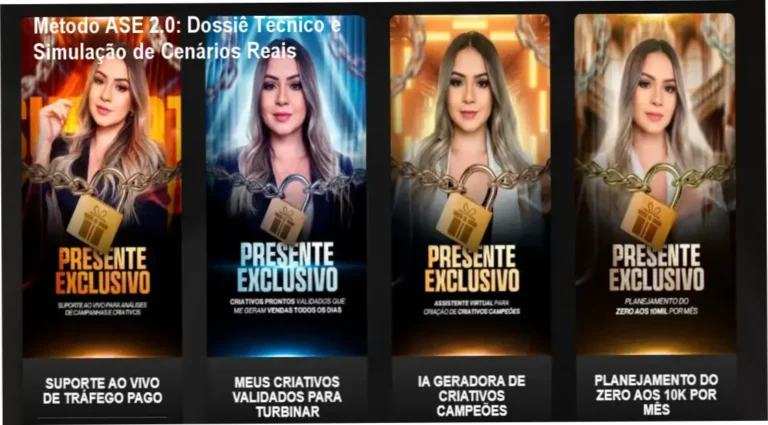 Infográfico de análise técnica simulando cenários de vendas do Método ASE 2.0