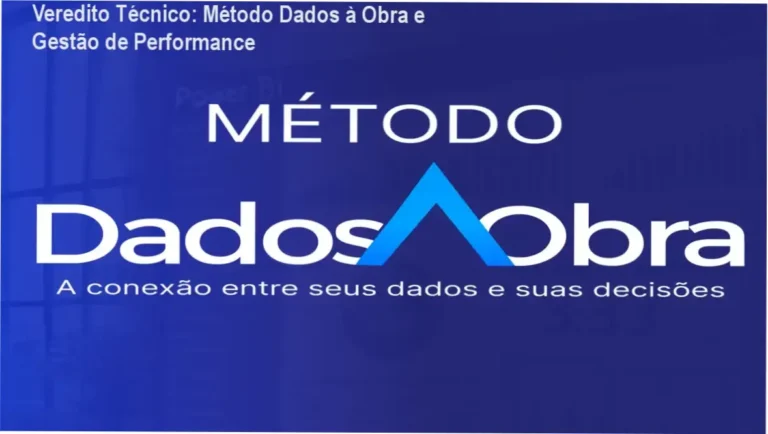 Dashboard de gestão de obras do Método Dados à Obra exibindo indicadores de custo e produtividade em Power BI