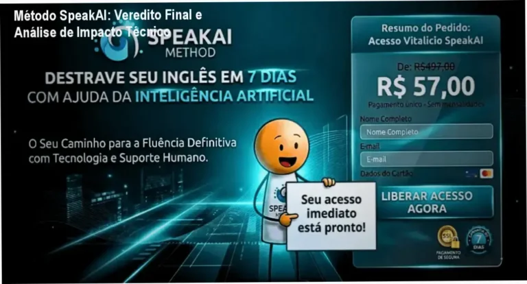 Interface do Método SpeakAI - Inglês Fácil demonstrando o aprendizado de conversação
