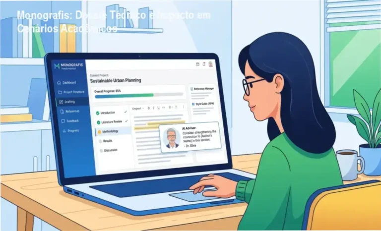 Monografis: Dossiê Técnico e Impacto em Cenários Acadêmicos 5 Curso de Memorização PDF Interface da plataforma Monografis demonstrando a estruturação de TCC via Método em Blocos e IA