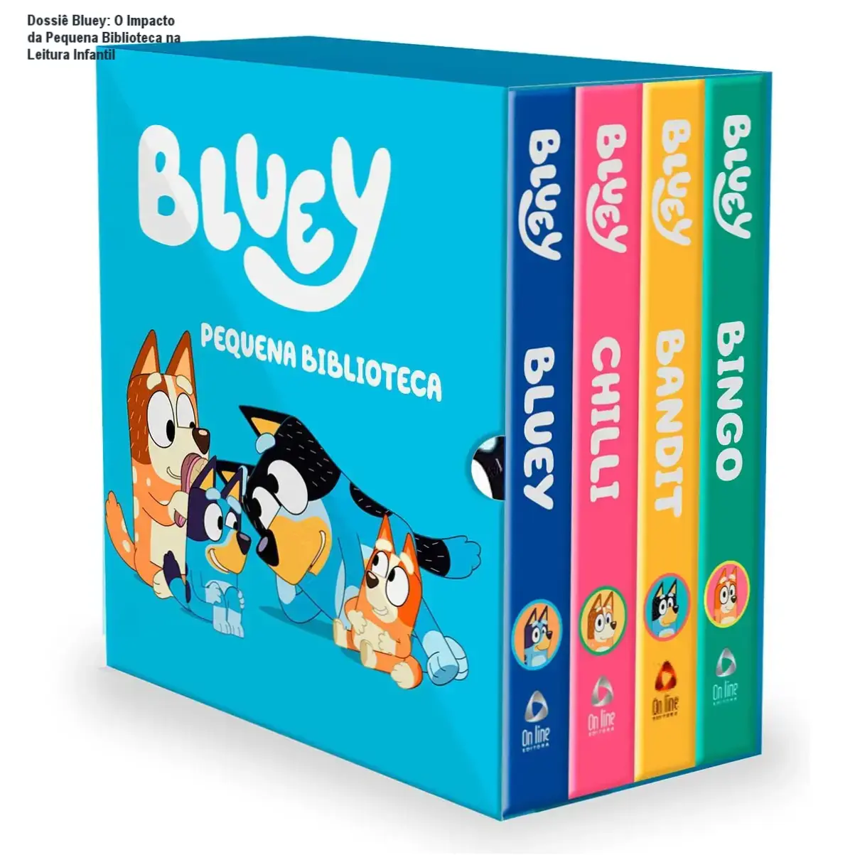 Kit de 4 livros da Pequena Biblioteca da Bluey com capa dura para crianças