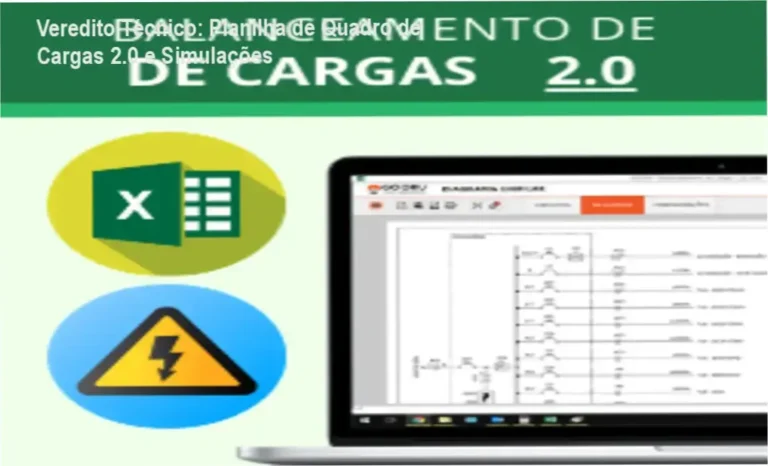 Interface da Planilha de Quadro de Cargas 2.0 executando balanceamento de cargas automatizado