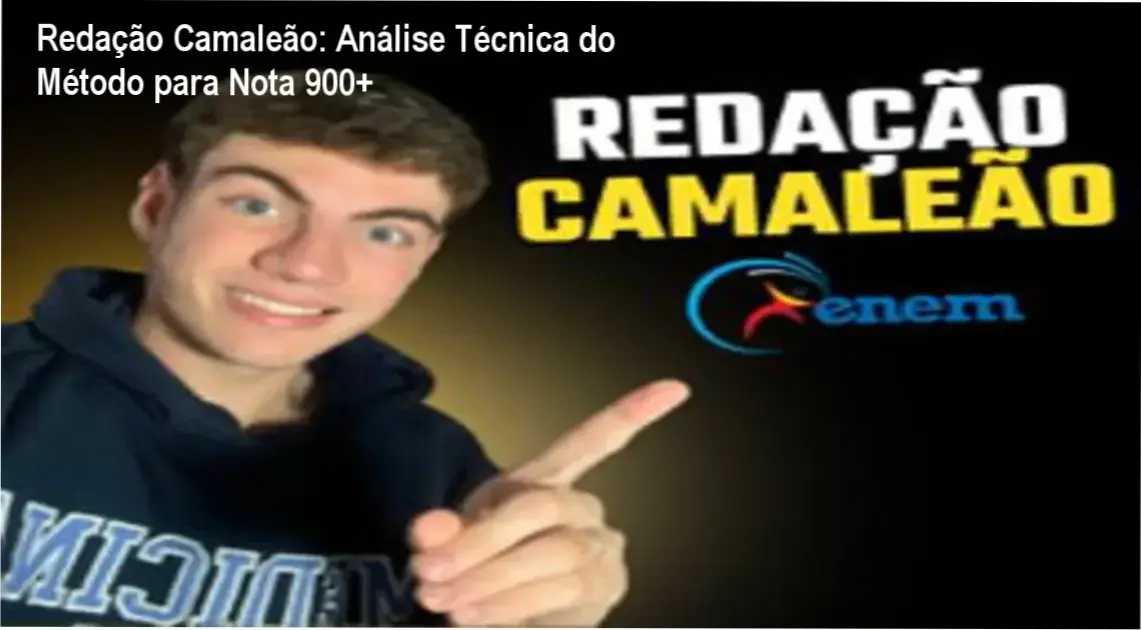 Redação Camaleão: Análise Técnica do Método para Nota 900+ 1 Curso de Memorização PDF Infográfico demonstrando a estrutura estratégica do Método Redação Camaleão para o ENEM