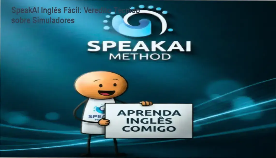 SpeakAI Inglês Fácil: Veredito Técnico sobre Simuladores 1 Curso de Memorização PDF Interface do SpeakAI Inglês Fácil demonstrando simulação de conversação em cenários reais para prática de fluência