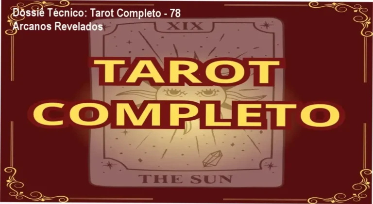 Conjunto de 78 cartas do Tarot detalhando a metodologia do curso Tarot Completo