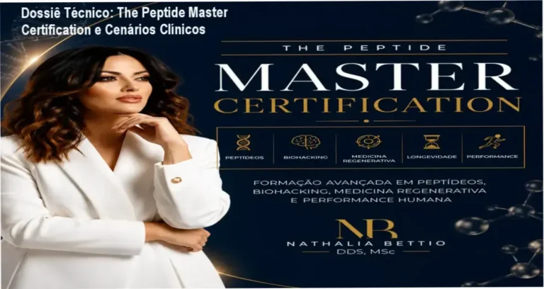 Certificação Internacional em Peptídeos da Dra. Nathalia Bettio focada em protocolos clínicos avançados