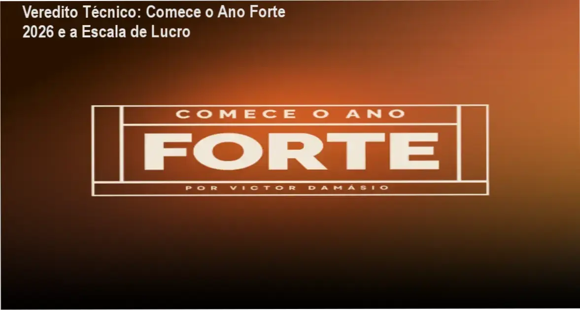 Veredito Técnico: Comece o Ano Forte 2026 e a Escala de Lucro 1 Curso de Memorização PDF Victor Damásio mentorando empreendedores digitais no programa Comece o Ano Forte 2026
