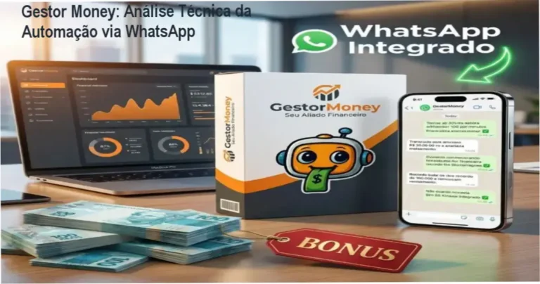 Gestor Money: Análise Técnica da Automação via WhatsApp 4 Curso de Memorização PDF Interface do Gestor Money demonstrando o registro de despesas via WhatsApp e painel de controle