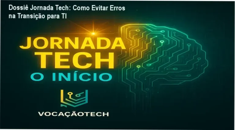 Dossiê Jornada Tech: Como Evitar Erros na Transição para TI 1 Curso de Memorização PDF Especialista analisando o mapa de carreiras da Jornada Tech para iniciantes em TI