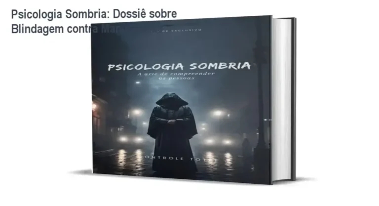 Psicologia Sombria: Dossiê sobre Blindagem contra Manipulação 1 Curso de Memorização PDF Capa do ebook Psicologia Sombria com elementos que remetem a análise comportamental e mental