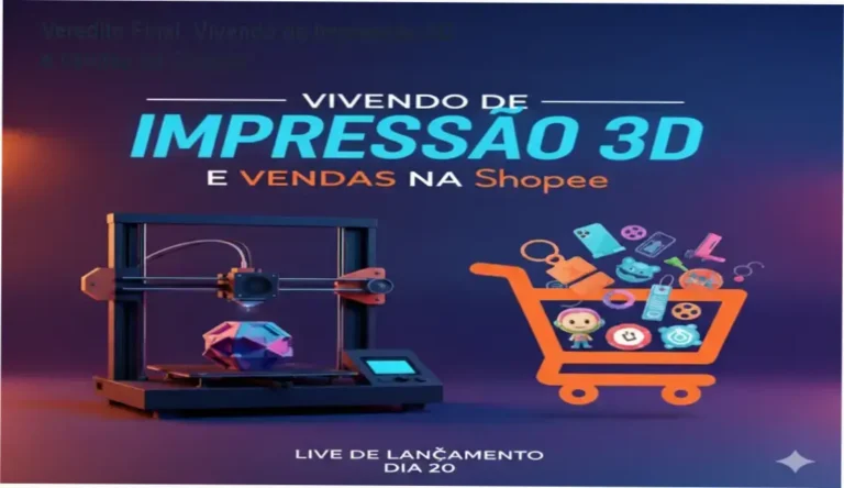 Veredito Final: Vivendo de Impressão 3D e Vendas na Shopee 2 Curso de Memorização PDF Impressora 3D operando com peças finalizadas para venda na Shopee